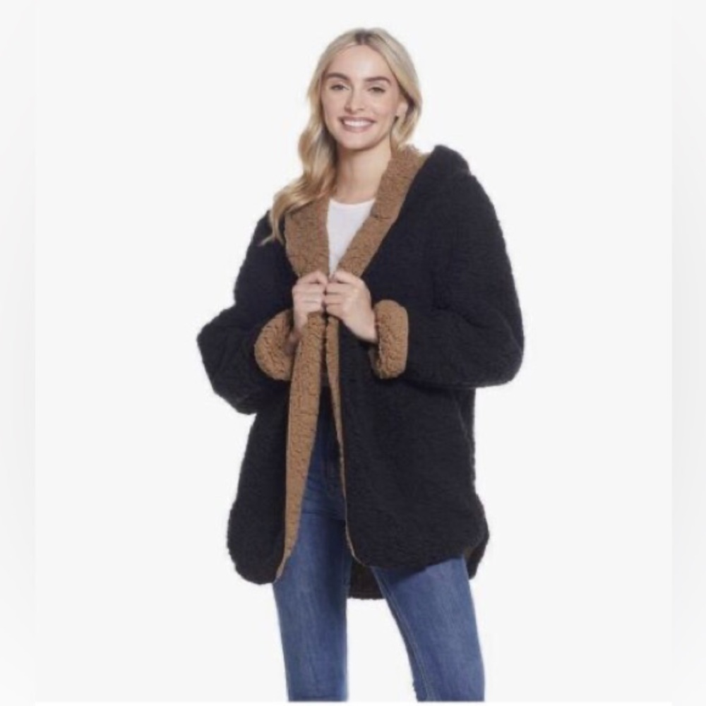 URBAN OUTFITTERS Carmella Reversible Hooded Teddy Coat Jacket UO BDG Size M/L